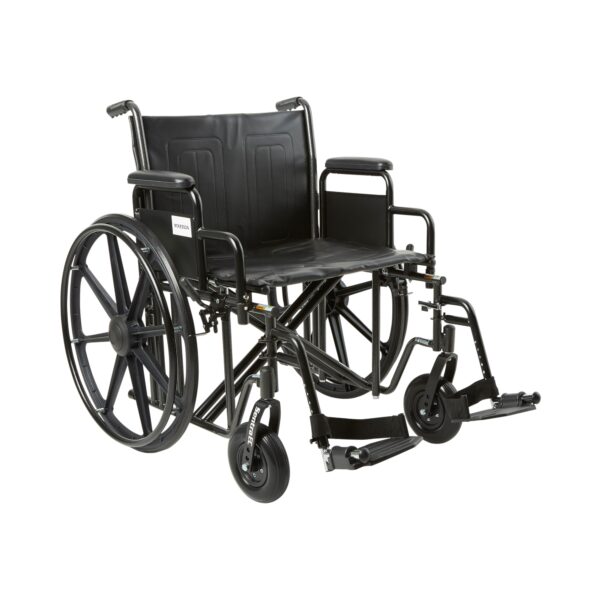 Bariatric Wheelchair McKesson Dual Axle Desk Length Arm Swing-Away Footrest Black Upholstery 22 Inch Seat Width Adult 450 lbs. Weight Capacity - Image 2