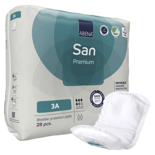 Bladder Control Pad Abena® San Premium 4.3 X 12.9 Inch Moderate Absorbency Fluff / Polymer Core Size 3A - Image 3