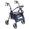 4 Wheel Rollator / Transport Chair drive™ Duet Burgundy Adjustable Height / Transport / Folding Aluminum Frame - Image 9