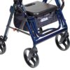 4 Wheel Rollator / Transport Chair drive™ Duet Burgundy Adjustable Height / Transport / Folding Aluminum Frame - Image 8