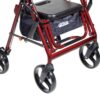 4 Wheel Rollator / Transport Chair drive™ Duet Burgundy Adjustable Height / Transport / Folding Aluminum Frame - Image 14