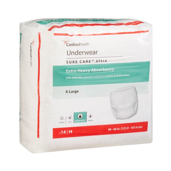 Unisex Adult Absorbent Underwear Sure Care™ Ultra Pull On with Tear Away Seams X-Large Disposable Heavy Absorbency - Image 3