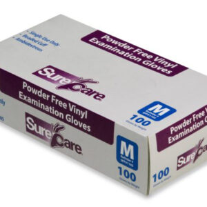 SureCare clear vinyl medical exam glove box packaging